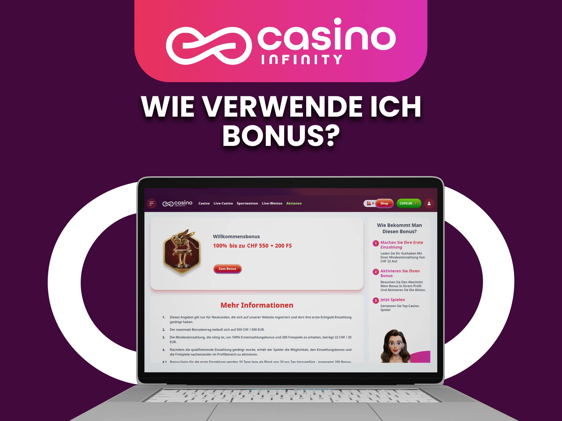 Finden Sie heraus, wie Sie bei Casino Infinity Boni erhalten.