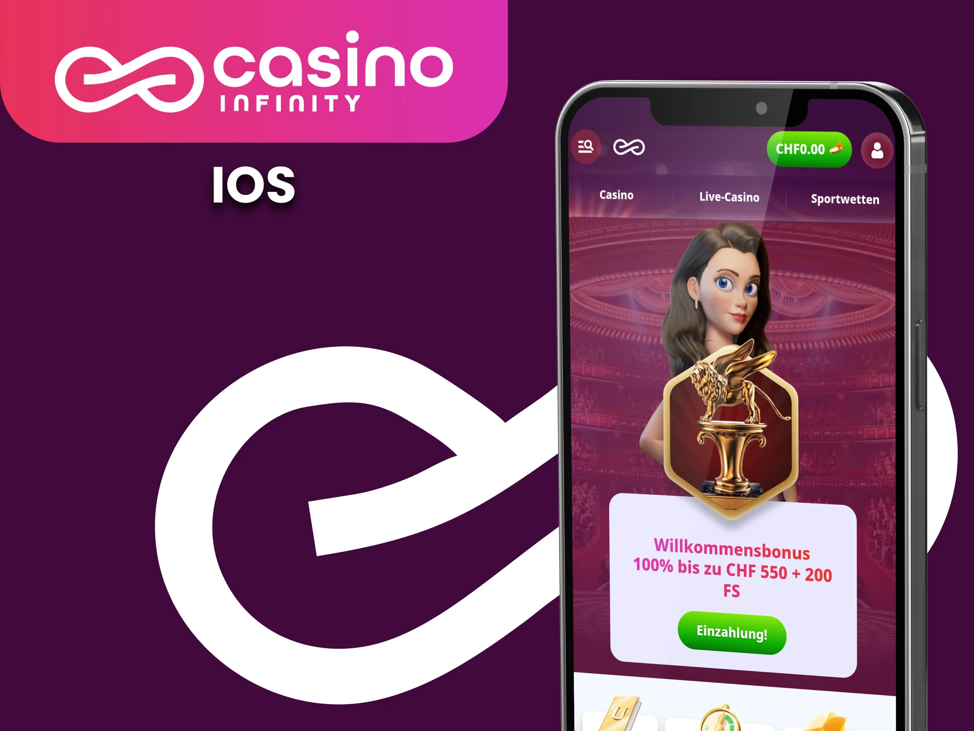 Die mobile Casino Infinity-App ist fur iOS verfugbar.