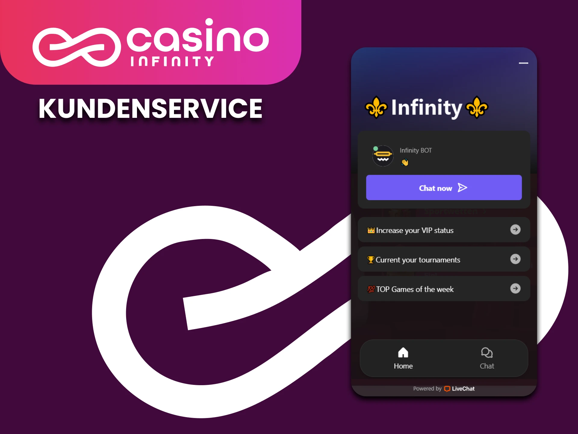 Bei Problemen wenden Sie sich an den Casino Infinity-Support.