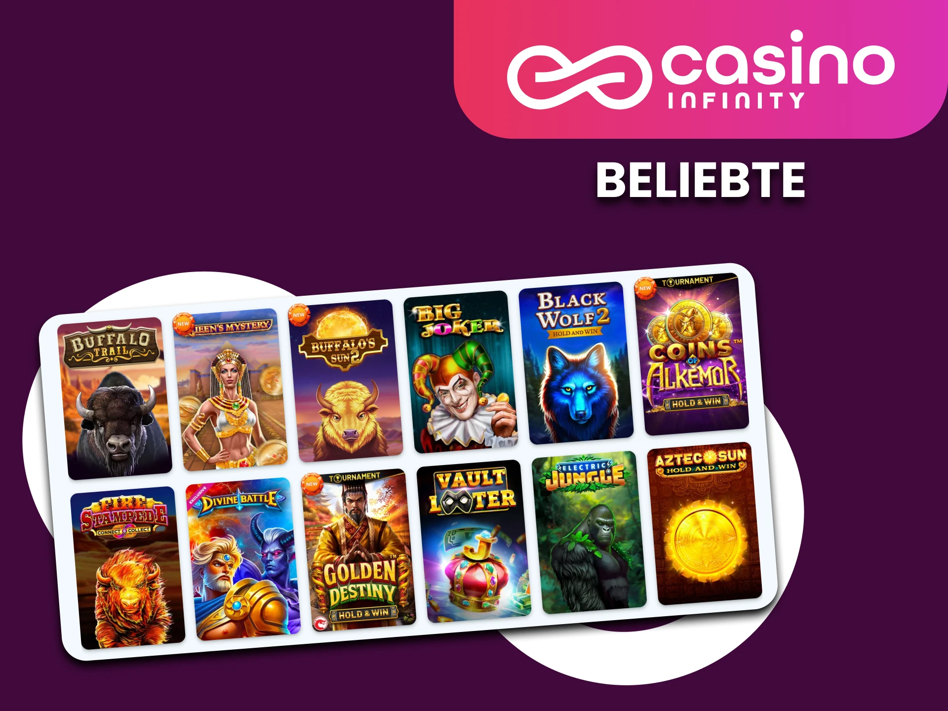 Wahlen Sie diese beliebten Jackpot-Spiele im Casino Infinity.