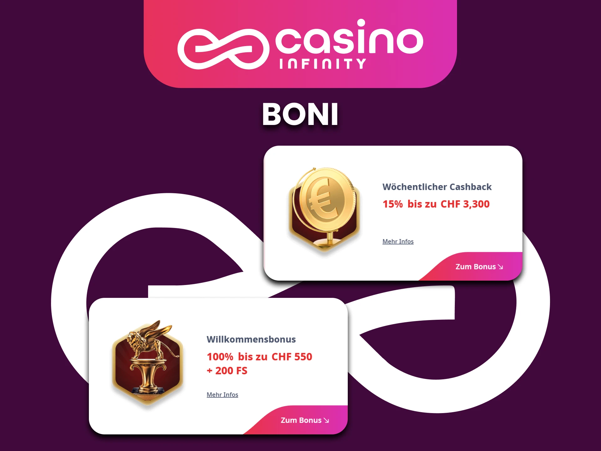 Hier sind die besten Boni fur ein profitables Jackpot-Spiel im Casino Infinity.