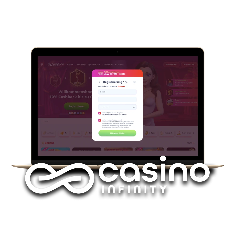 Registrieren Sie sich ganz einfach mit unserem Leitfaden bei Casino Infinity.