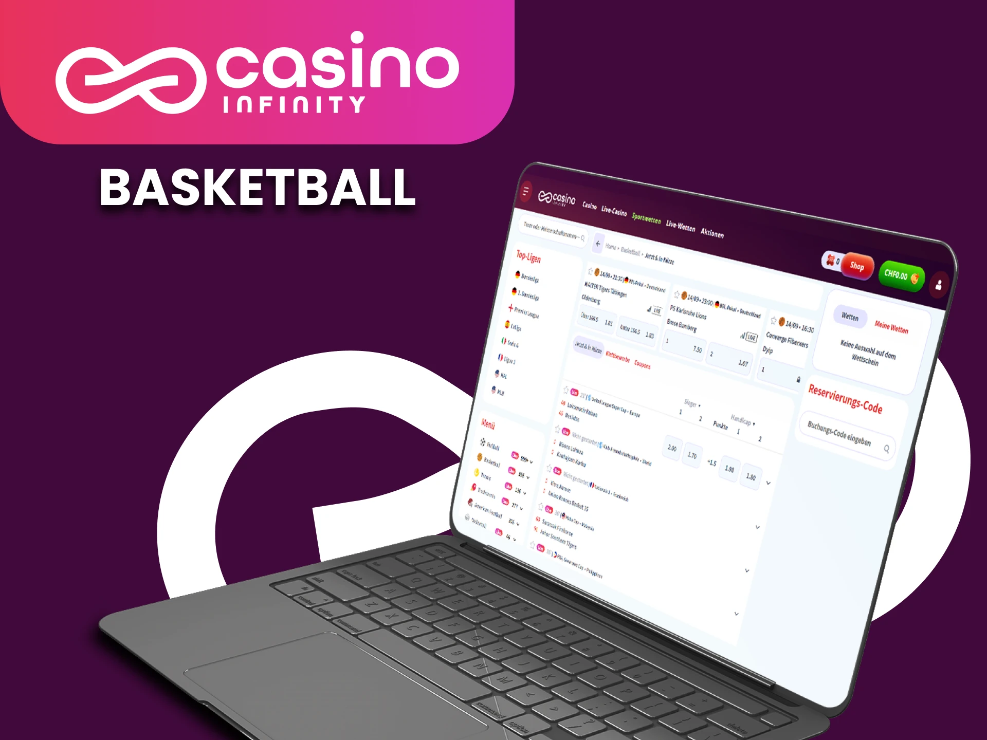 Versuchen Sie, im Casino Infinity auf Ihr Lieblingsbasketballteam zu wetten.