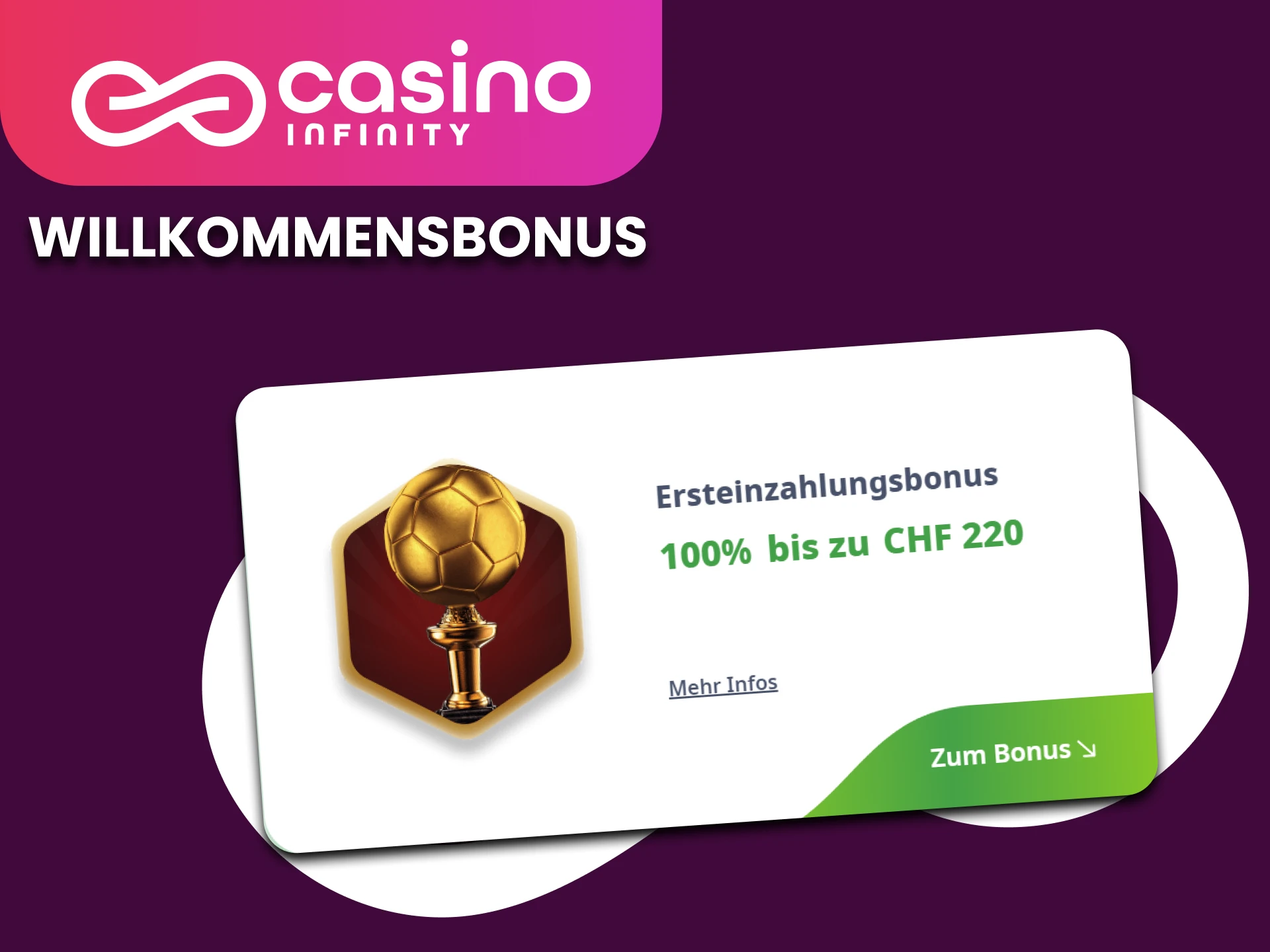 Holen Sie sich einen lukrativen Sport-Willkommensbonus im Casino Infinity.