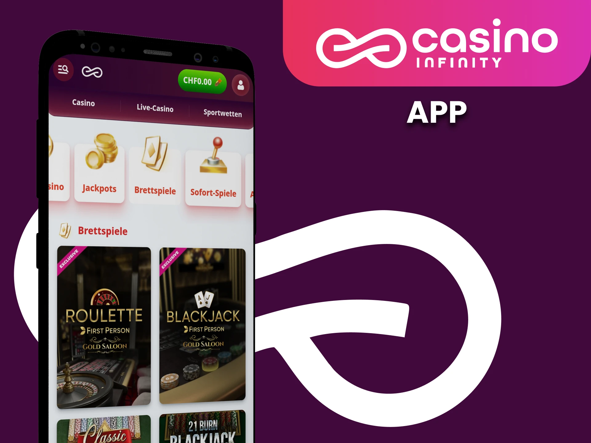 Casino Infinity bietet eine praktische mobile Anwendung fur Tischspiele.