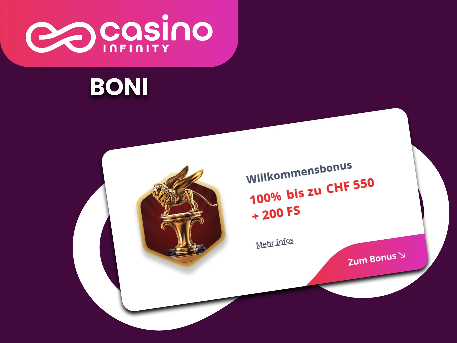 Infinity Casino bietet eine Vielzahl von Sportarten und Casino-Boni.