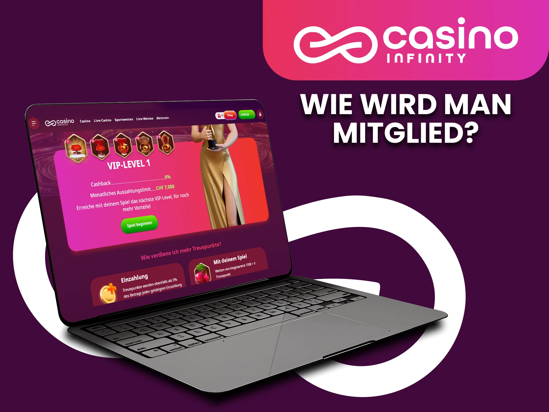 Erfahren Sie, wie Sie am Casino Infinity VIP-Programm teilnehmen konnen.